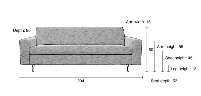 Sofa Couch JEAN LATTE 2,5 Sitzer von Zuiver