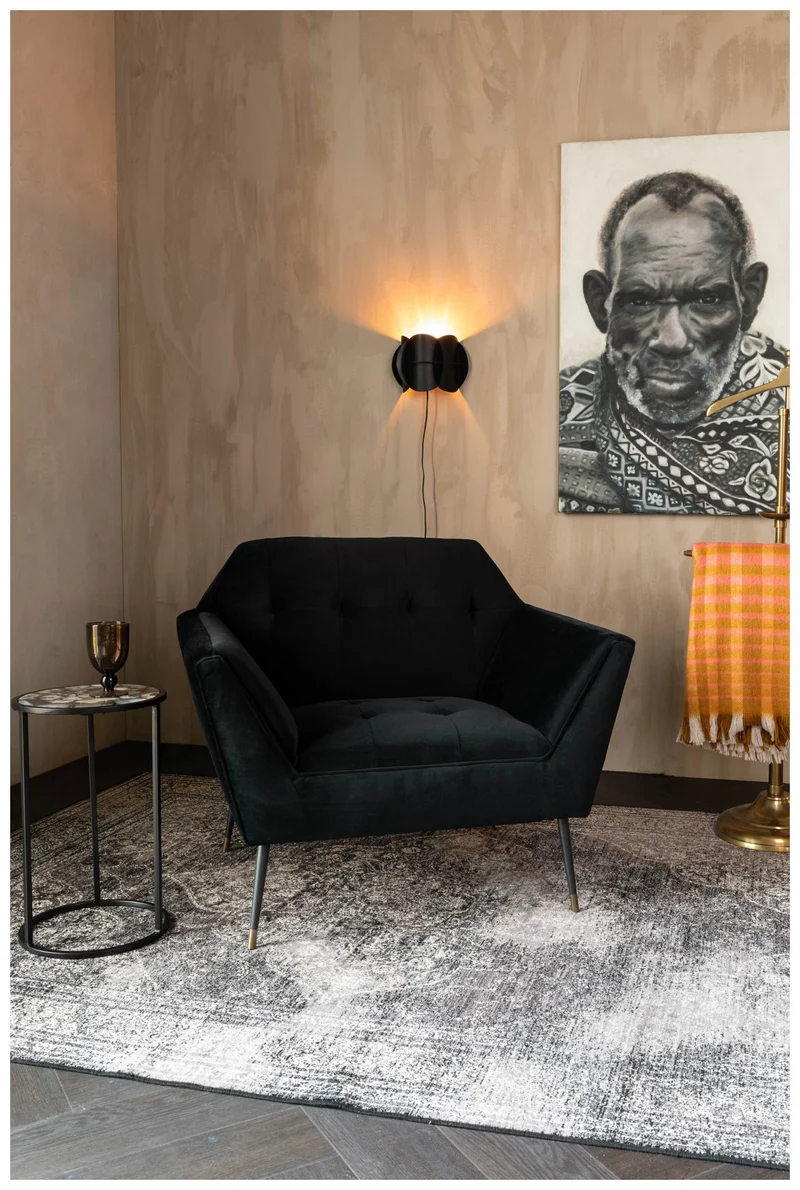 Lounge Sessel KATE BLACK Samt von DUTCHBONE