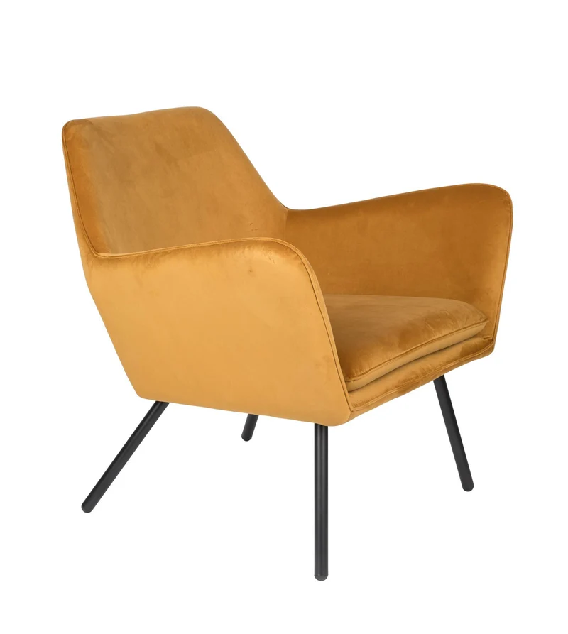 Retro Sessel BON Velvet Samtstoff Gold