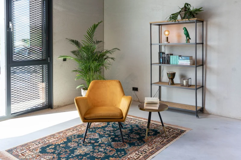 Retro Sessel BON Velvet Samtstoff Gold