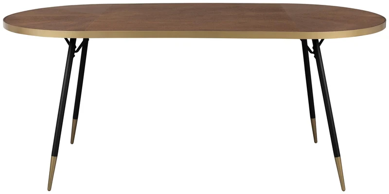 Esstisch DENISE 180 x 90 cm Platte oval Walnussfarbig