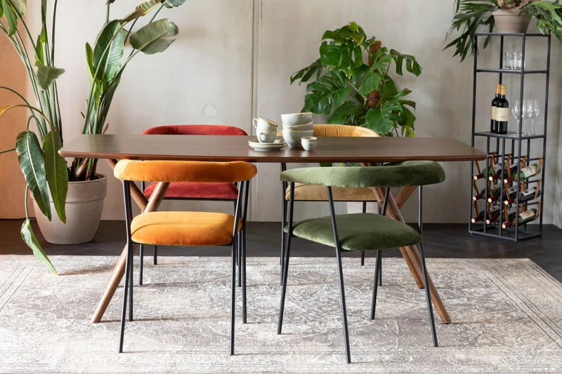 Esstisch MALAYA 180 x 90 cm von DutchBone mit Walnuss Furnier