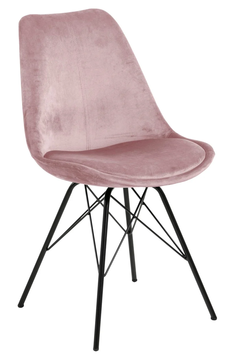 Esszimmerstuhl ERIS mit Samtstoff Rosa