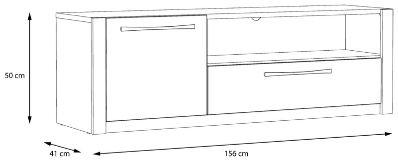 Lowboard MAXIMUS 1 Schublade 1 Tür, Comano Pflaume Optik, von Forte