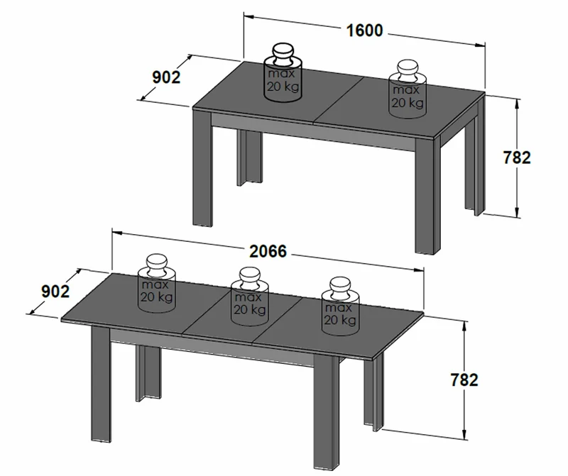 Esstisch Ausziehtisch SUPRIE 160 x 90 Comano Pflaume Optik, von Forte