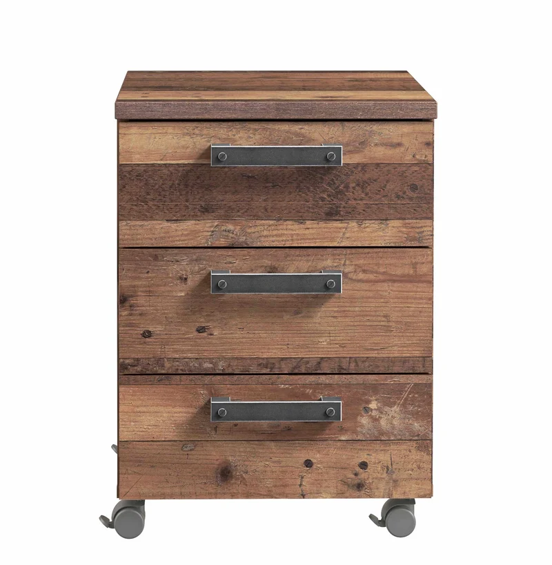 Rollcontainer CLIF 3 Schubladen Optik: Old Wood Vintage von Forte