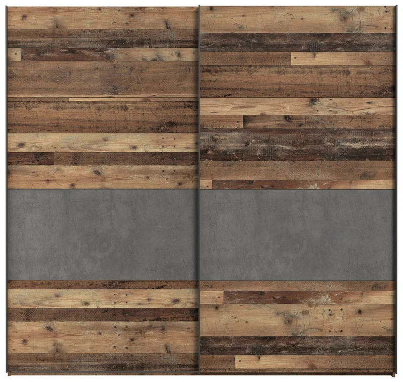 Forte Schwebetürenschrank CLIF 220 cm Old Wood Vintage