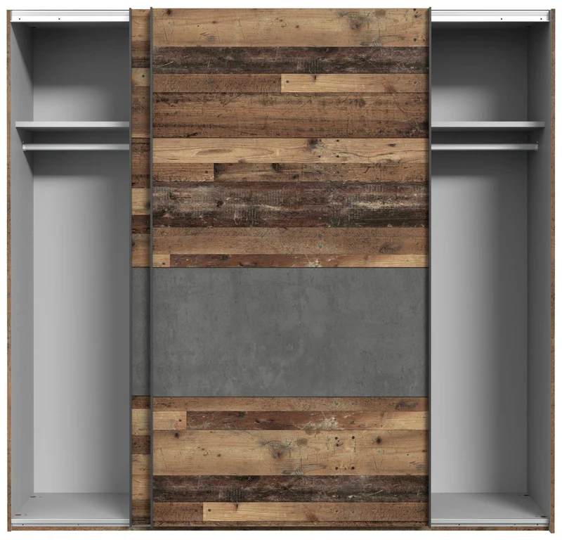 Forte Schwebetürenschrank CLIF 220 cm Old Wood Vintage