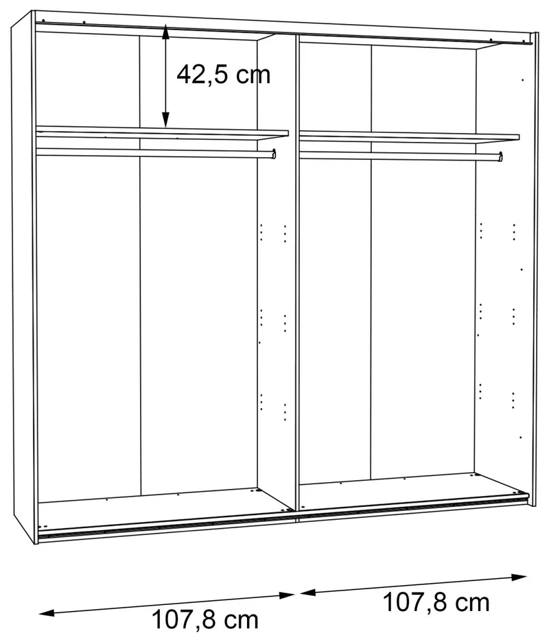 Forte Schwebetürenschrank CLIF 220 cm Old Wood Vintage