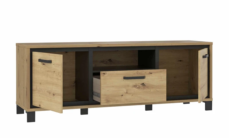 Wohnzimmerschrank TRONDHEIM 4-tlg. Artisan/Schwarzeiche von Forte