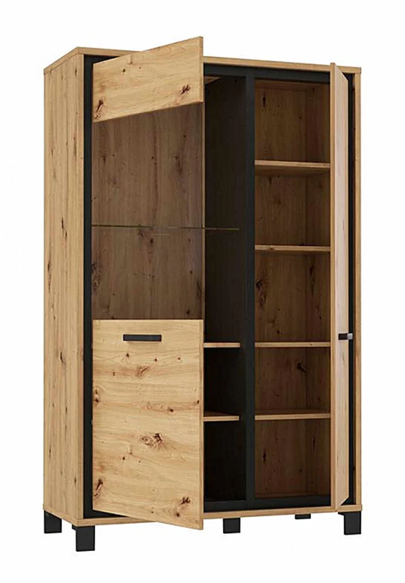 Wohnzimmerschrank TRONDHEIM 4-tlg. Artisan/Schwarzeiche von Forte