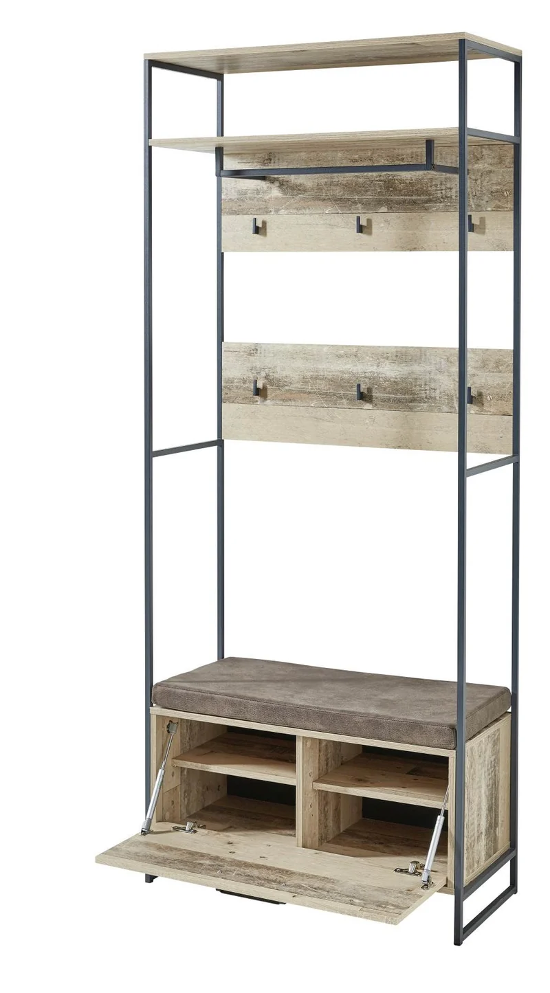 Bankregal Garderobe ROOF - Vintage Style - inkl. Kissen