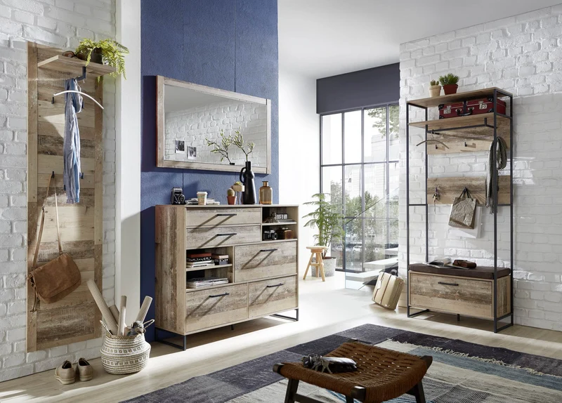 Bankregal Garderobe ROOF - Vintage Style - inkl. Kissen