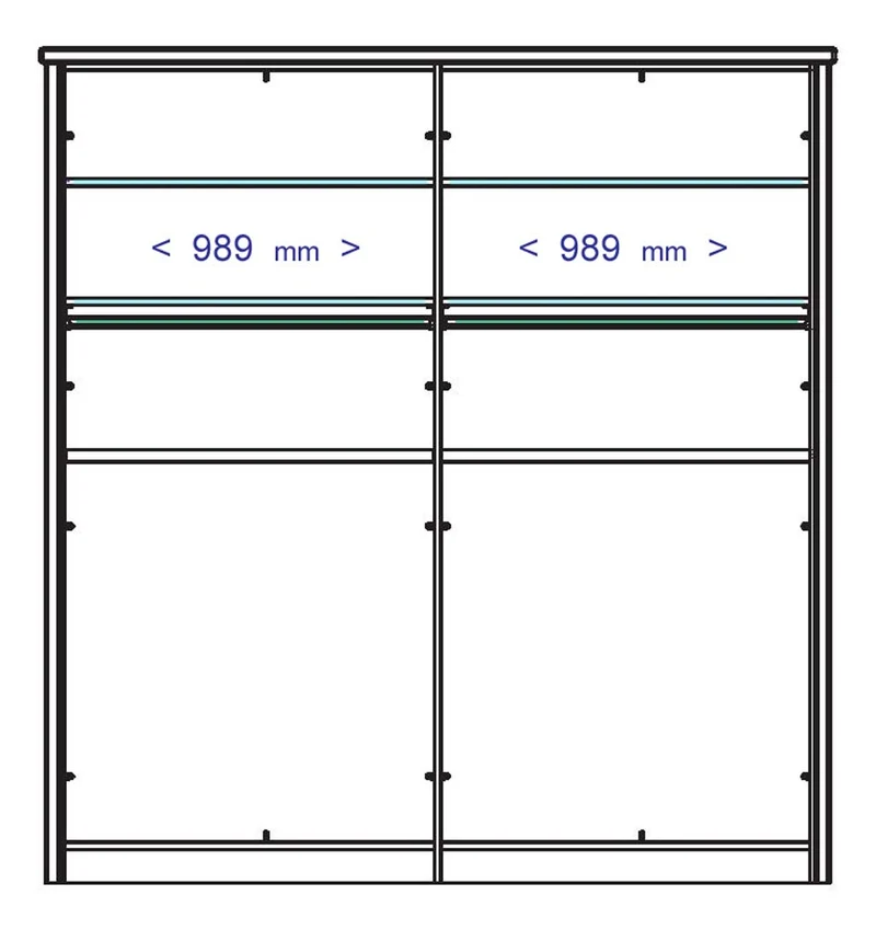 Kleiderschrank VITA SK279 4 Türen mit Kassetten-Front Kiefer massiv