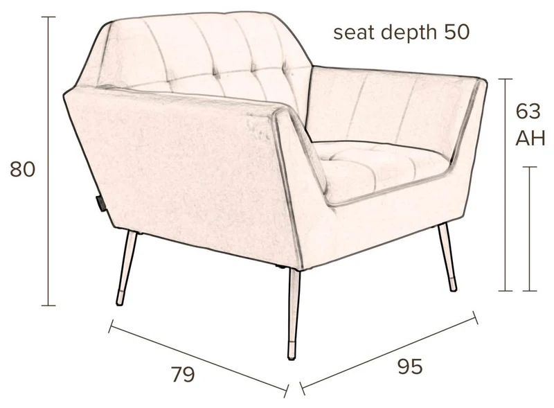 Lounge Sessel KATE Samt Altrosa von DUTCHBONE
