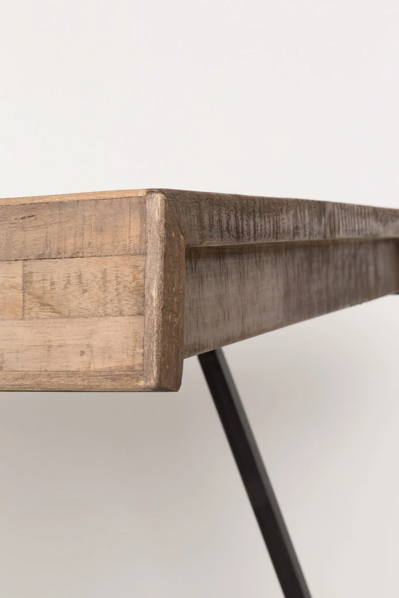Design Esstisch SURI 200 x 90 cm Platte recycled Teak