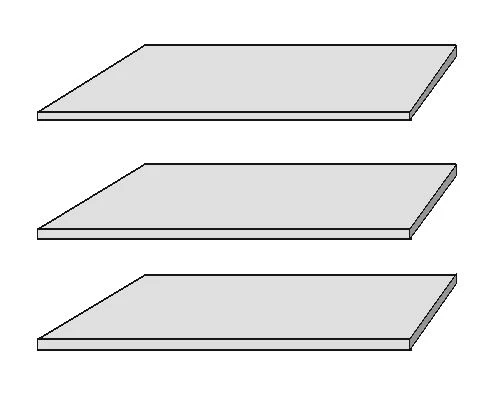 Einlegeböden 3er-Set schmal passend zu Schwebetürenschrank CLIF