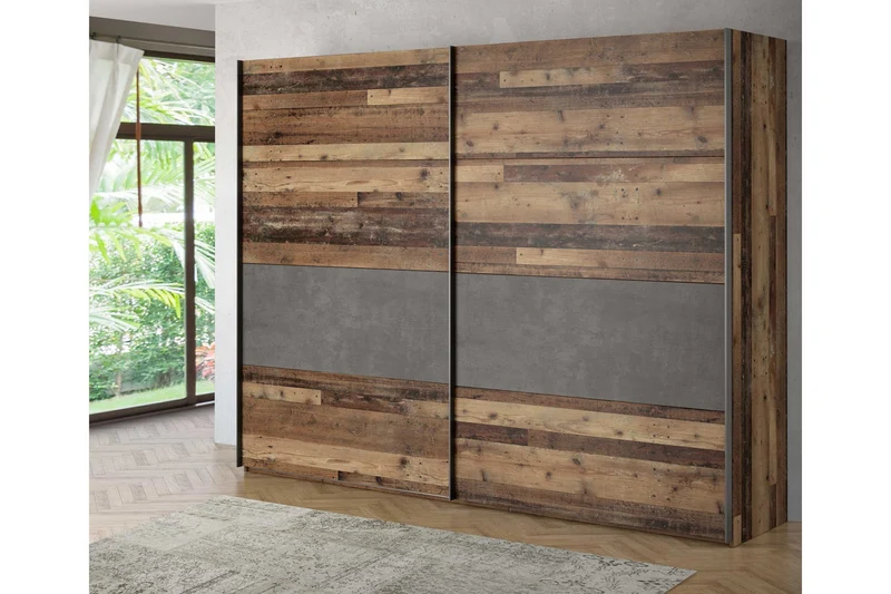 Schwebtürenschrank CLIF 270cm Optik: Old Wood Vintage von Forte
