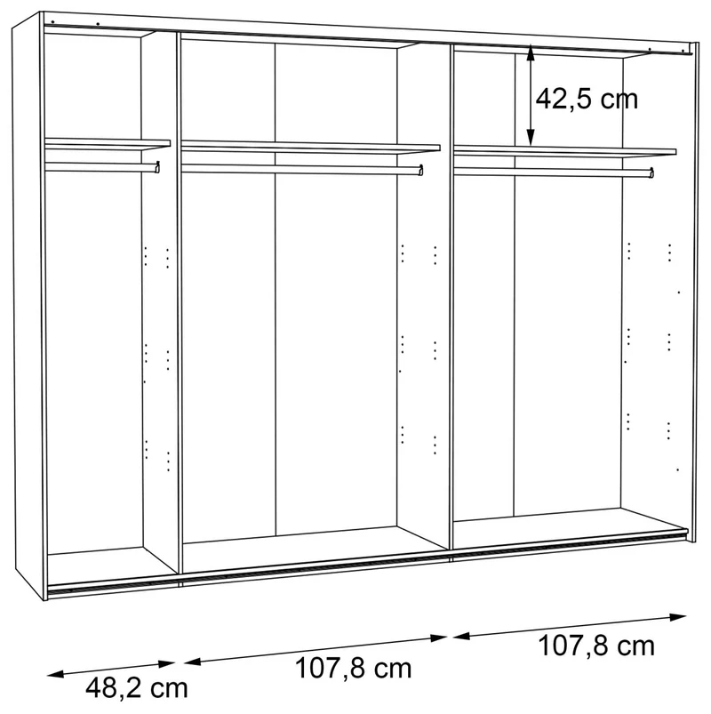 Schwebtürenschrank CLIF 270cm Optik: Old Wood Vintage von Forte