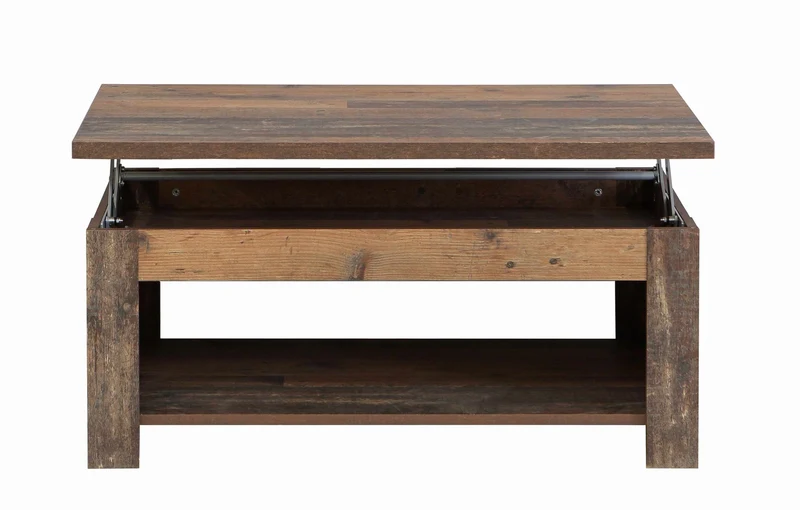Couchtisch CLIF mit aufklappbarer Platte Optik: Old Wood Vintage