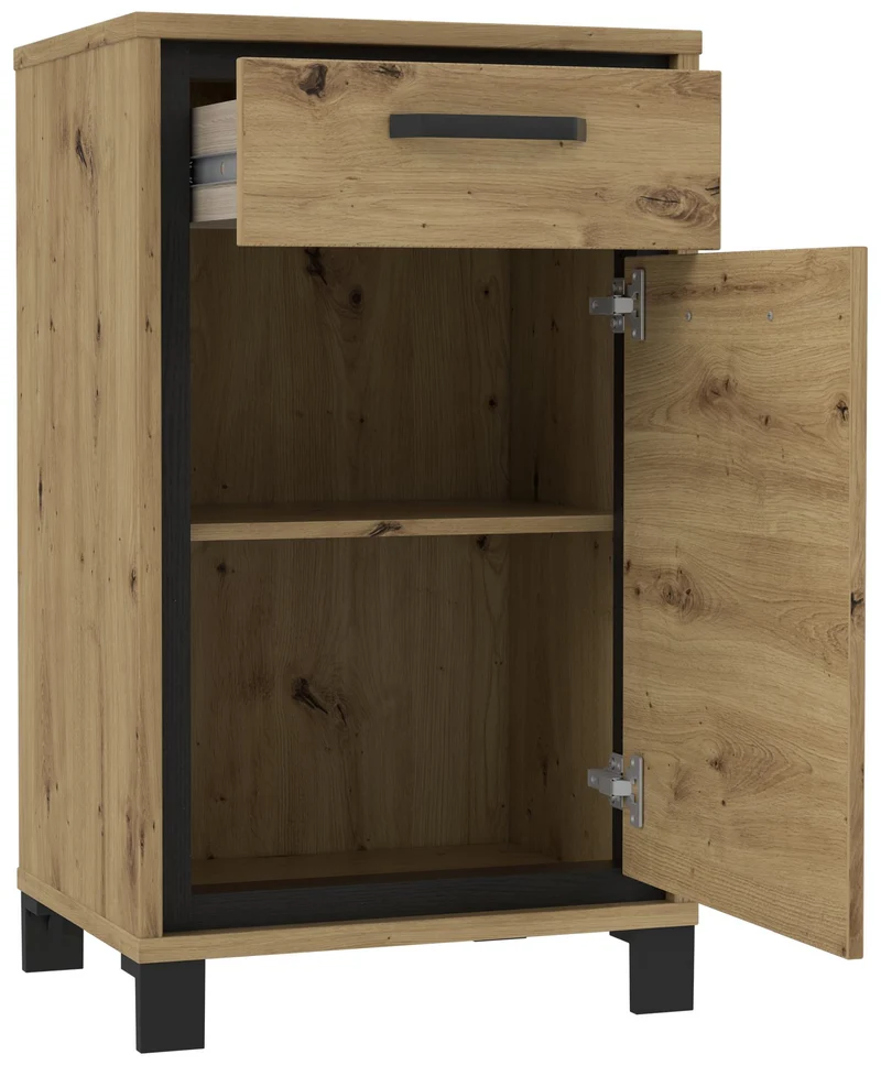 Schuhschrank TRONDHEIM Artisan Eiche Schwarzeiche Optik, Forte