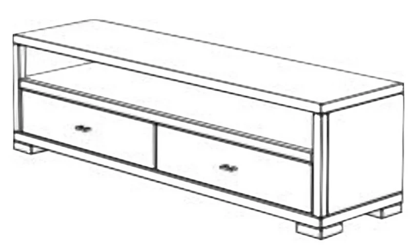 TV-Kommode VITA 160 cm Lowboard mit 2 Schubladen Kiefer massiv