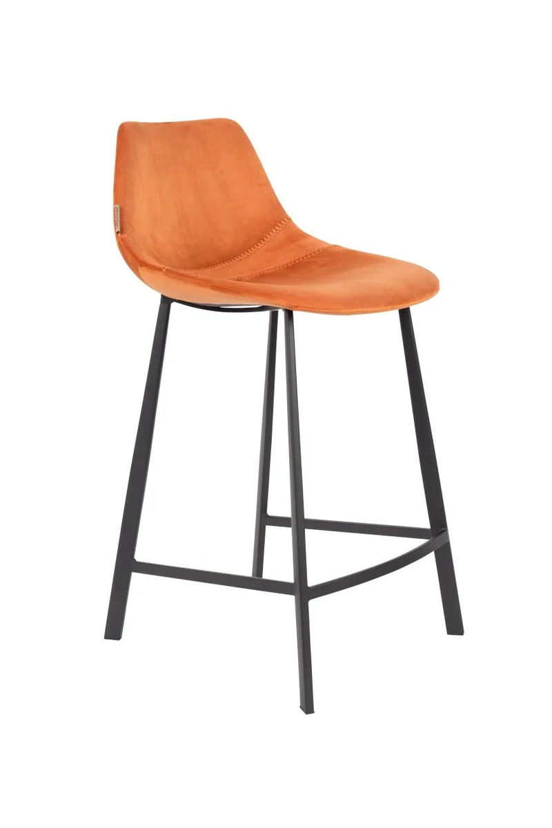 Tresenhocker FRANKY VELVET Samt Orange von DutchBone