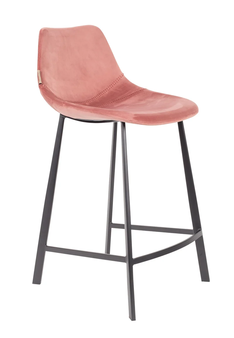 Tresenhocker FRANKY VELVET Samt Rosa von DutchBone
