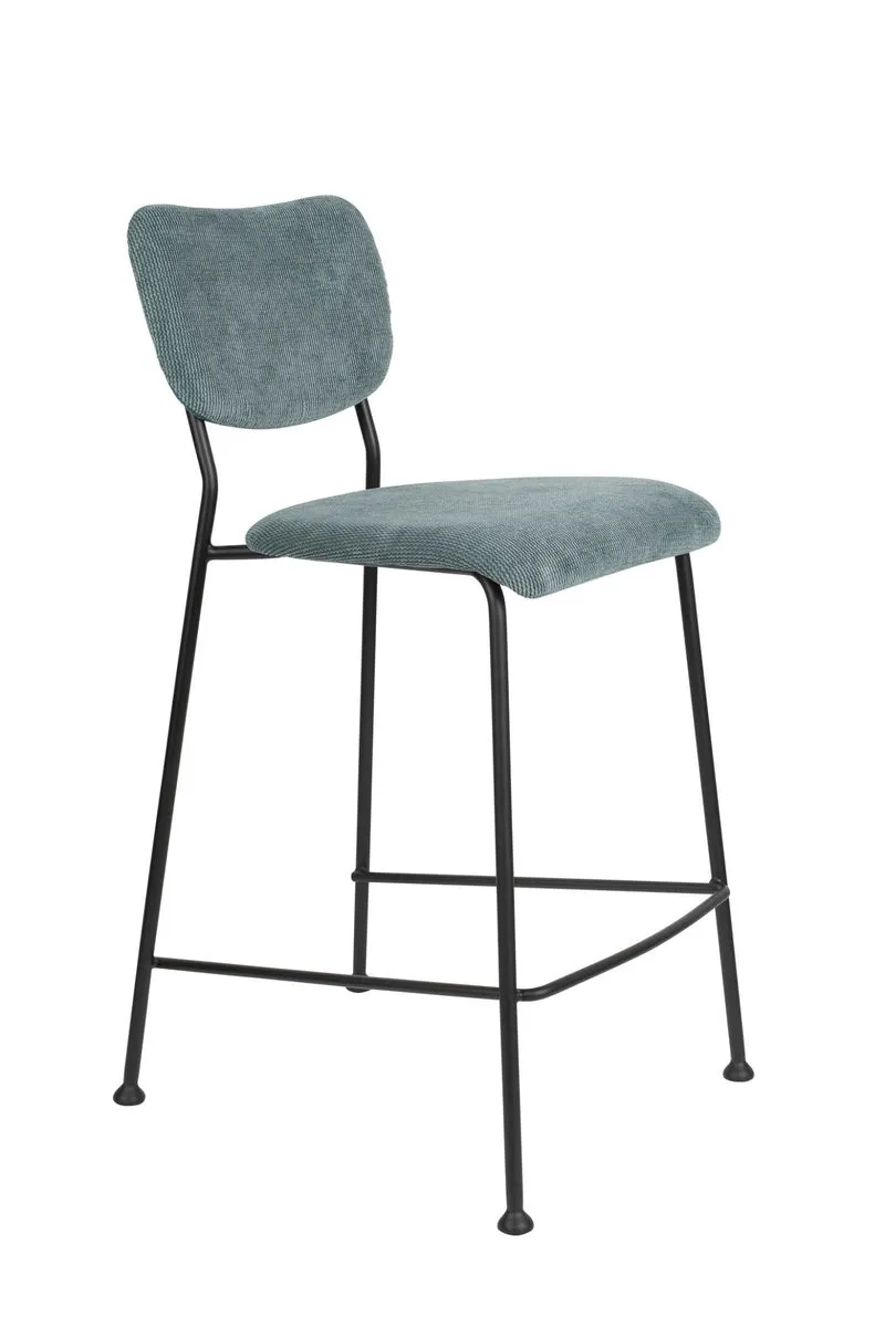 Tresenhocker BENSON GREY BLUE von ZUIVER mit trendigen Cordstoff
