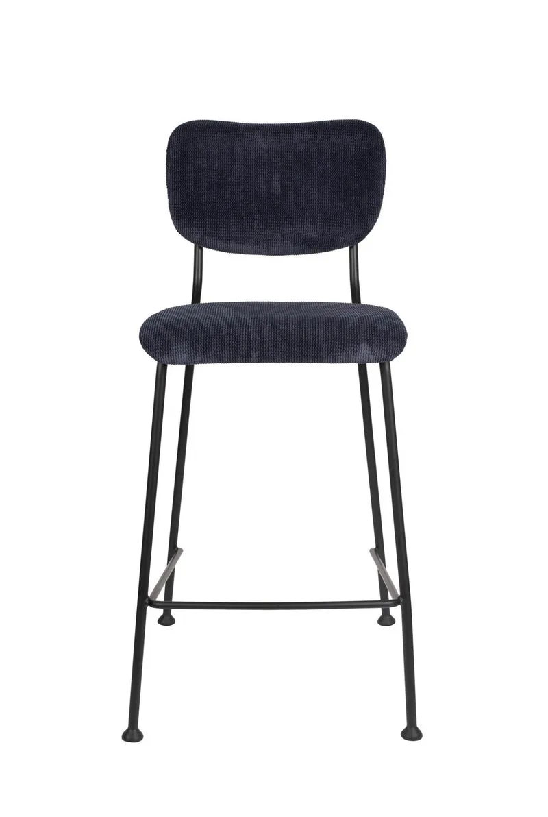 Tresenhocker BENSON DARK BLUE von ZUIVER mit trendigen Cordstoff