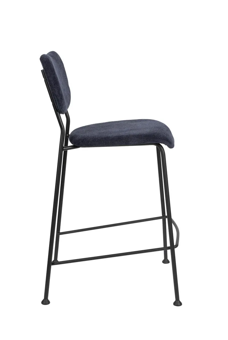 Tresenhocker BENSON DARK BLUE von ZUIVER mit trendigen Cordstoff