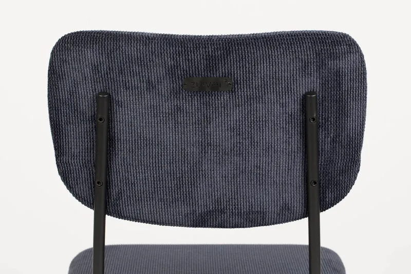 Tresenhocker BENSON DARK BLUE von ZUIVER mit trendigen Cordstoff