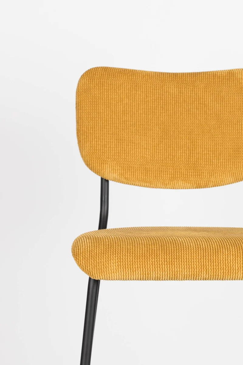 Barhocker BENSON OCHRE von ZUIVER mit trendigen Cordstoff