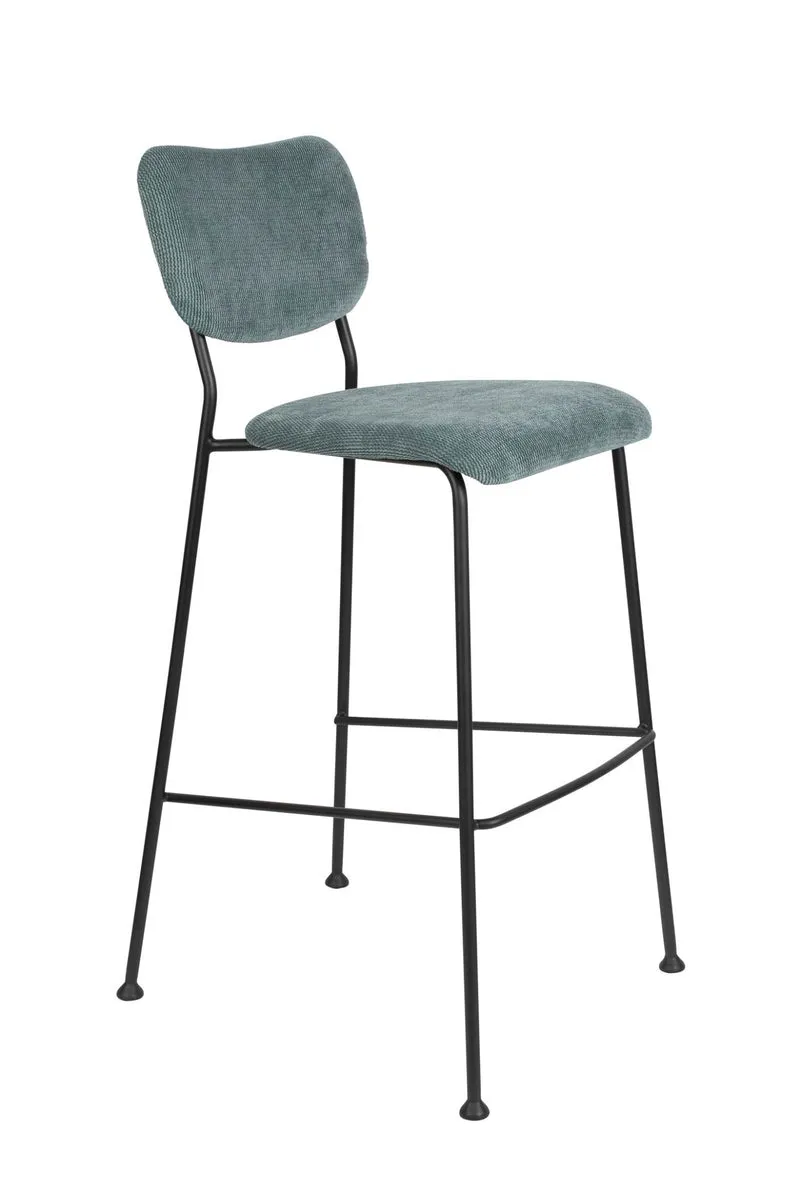 Barhocker BENSON GREY BLUE von ZUIVER mit trendigen Cordstoff