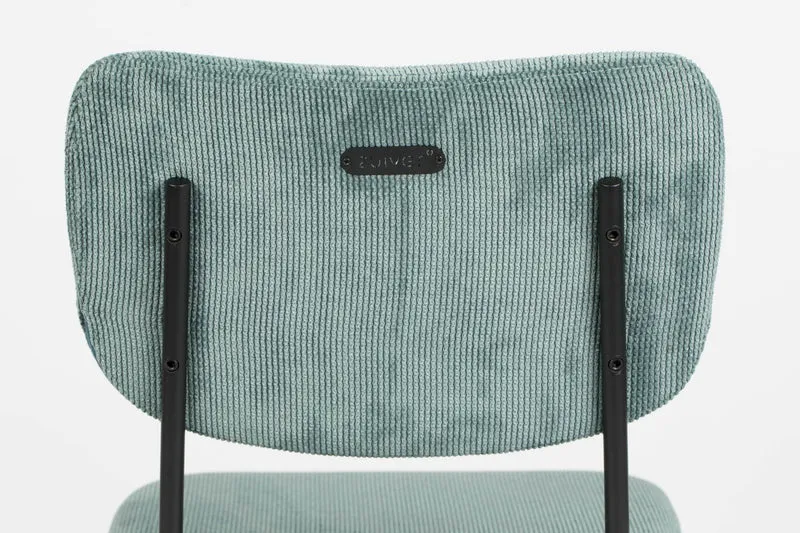 Barhocker BENSON GREY BLUE von ZUIVER mit trendigen Cordstoff