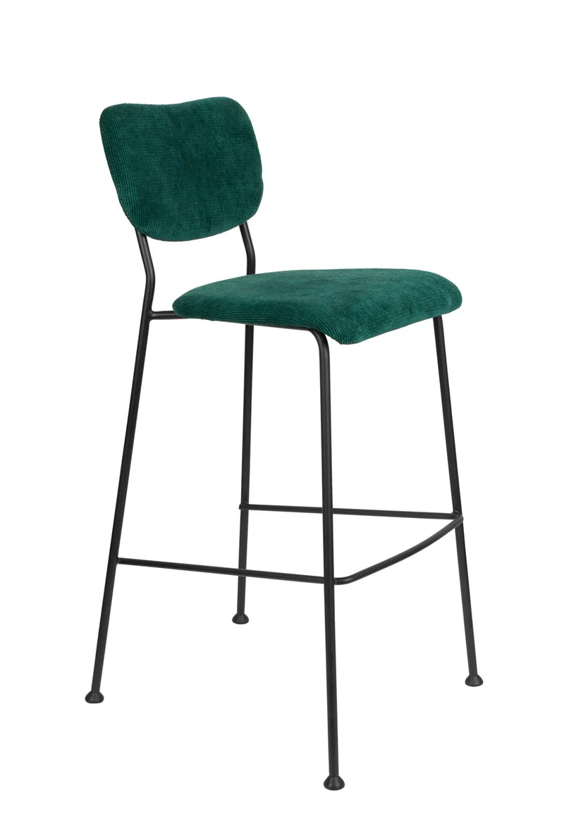 Barhocker BENSON GREEN von ZUIVER mit trendigen Cordstoff