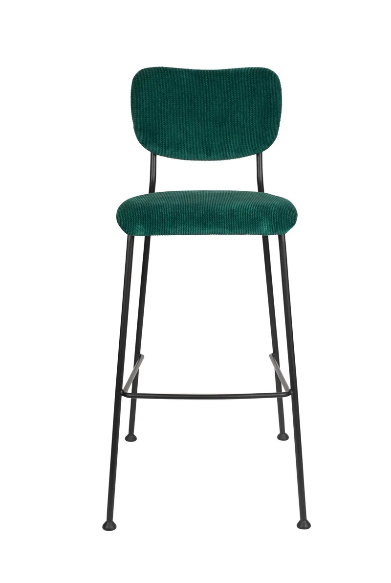 Barhocker BENSON GREEN von ZUIVER mit trendigen Cordstoff