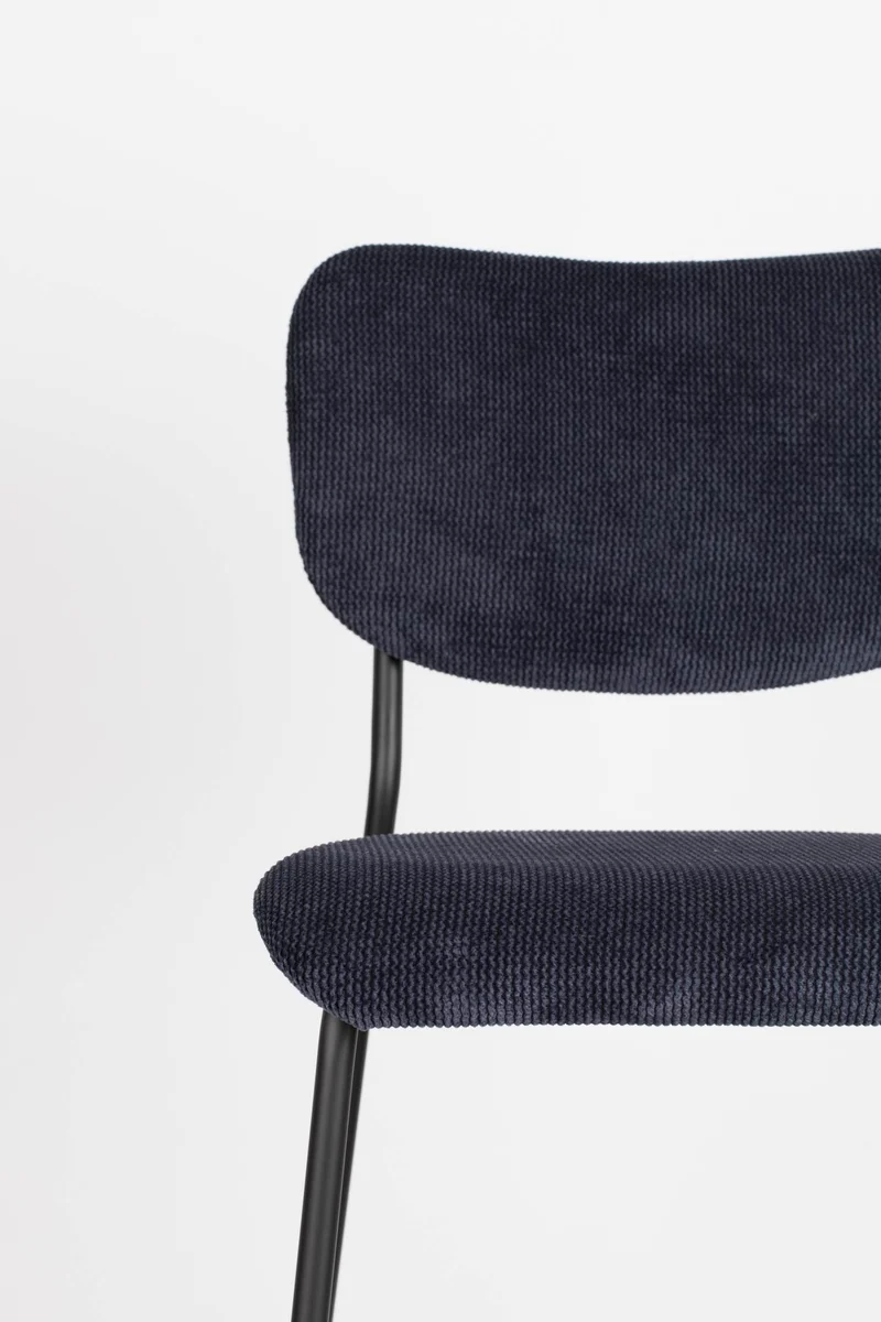 Barhocker BENSON DARK BLUE von ZUIVER mit trendigen Cordstoff