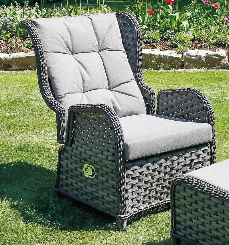 Gartensessel Relaxsessel COMFORT Polygeflecht ohne Hocker