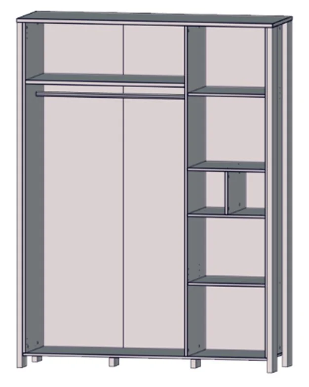 Kleiderschrank CLIF 4-trg. Old Wood Vintage Beton Optik von Forte