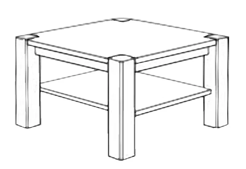Couchtisch VITA 74 x 74 cm Wohnzimmertisch Kiefer massiv