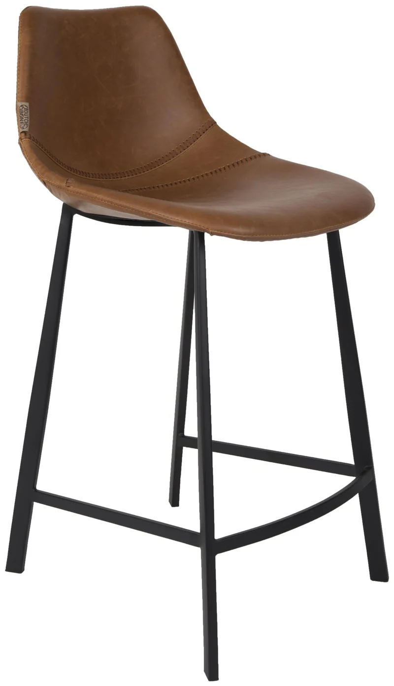 Tresenhocker FRANKY Kunstleder Vintage braun von DutchBone
