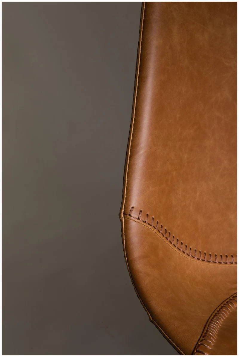Tresenhocker FRANKY Kunstleder Vintage braun von DutchBone