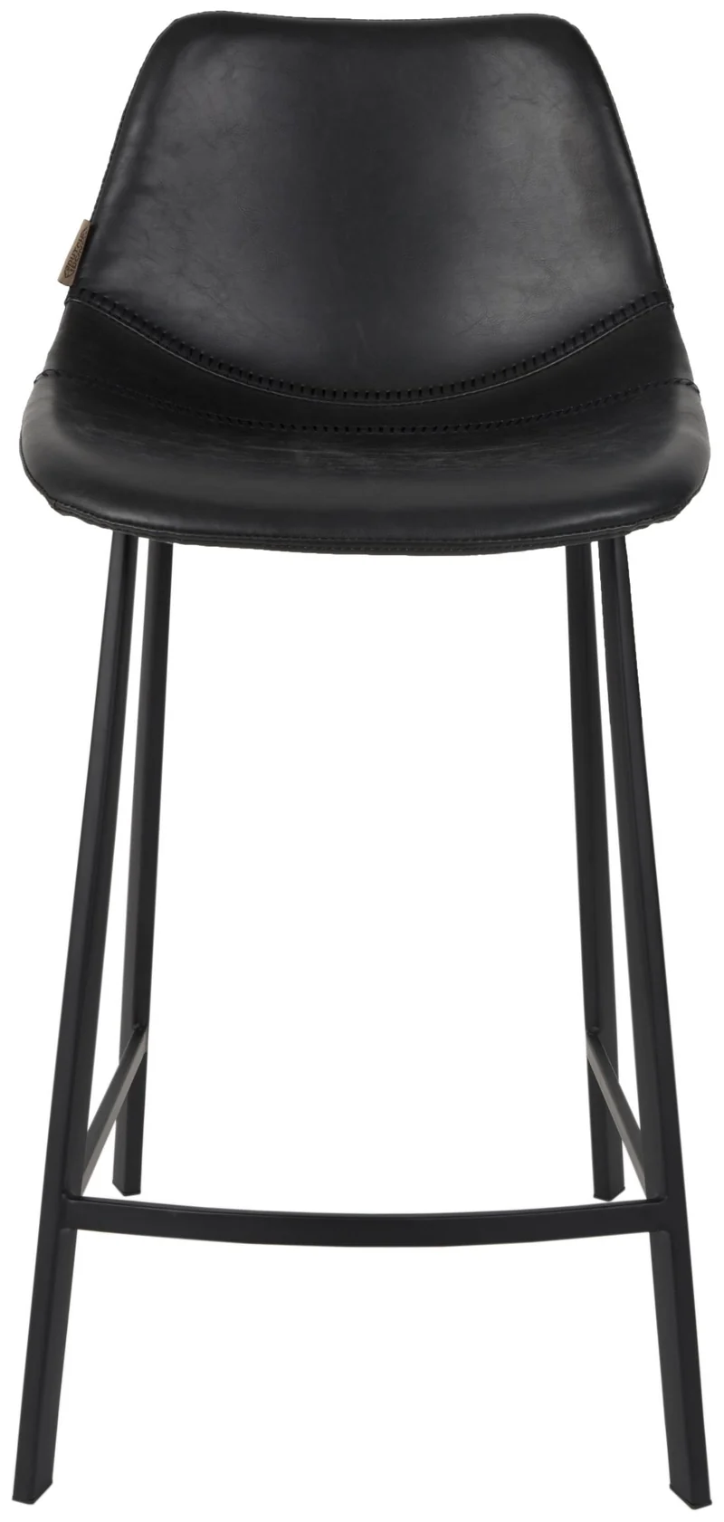 Tresenhocker FRANKY Kunstleder Vintage schwarz von DutchBone