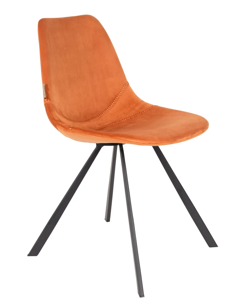 Esszimmerstuhl FRANKY VELVET Samt Orange von DutchBone