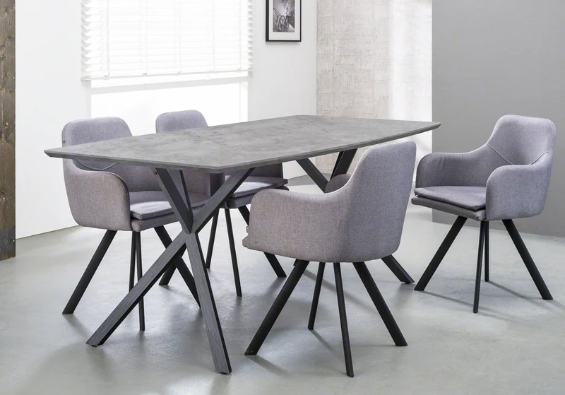 Esstisch HENK 190 x 90 cm Tischplatte in Beton Optik