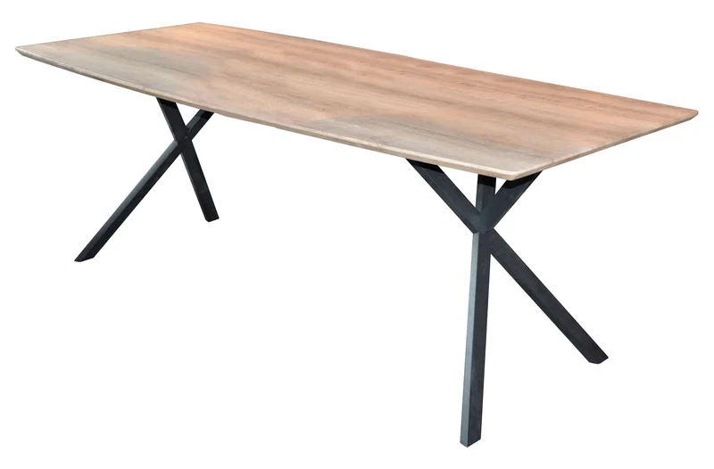 Esstisch HENK 190 x 90 cm Tischplatte 3D-Eiche Antik-Effekt