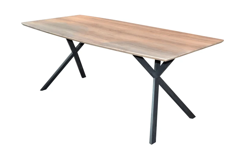 Esstisch HENK 160 x 90 cm Tischplatte 3D-Eiche Antik-Effekt