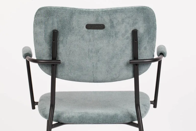 ZUIVER Armlehnstuhl BENSON GREY BLUE mit trendigen Cordstoff