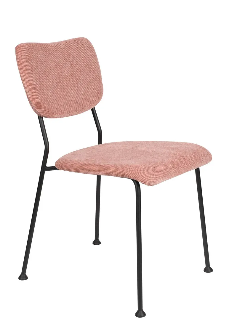 Esszimmerstuhl BENSON PINK von ZUIVER mit trendigen Cordstoff